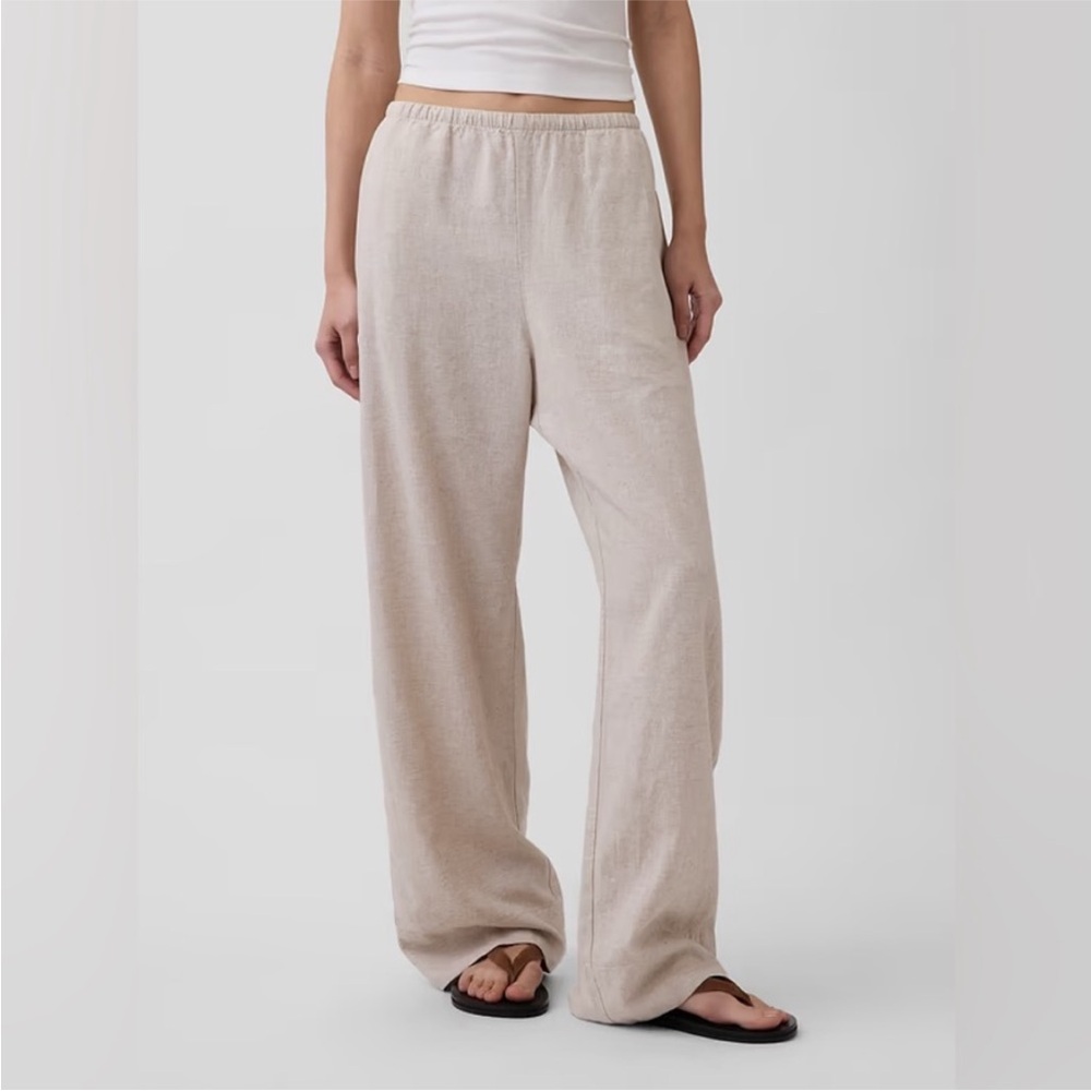 NWT! GAP Flax Linen-Blend Easy Wide-Leg Pants -  🖤 877623